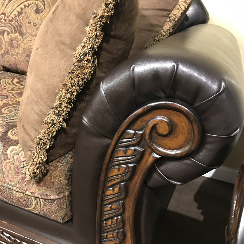 Bernardus 71" Rolled Arm Loveseat with Reversible Cushions, Brown Coffee