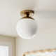 Meri Single Light Glass Semi Flush Mount