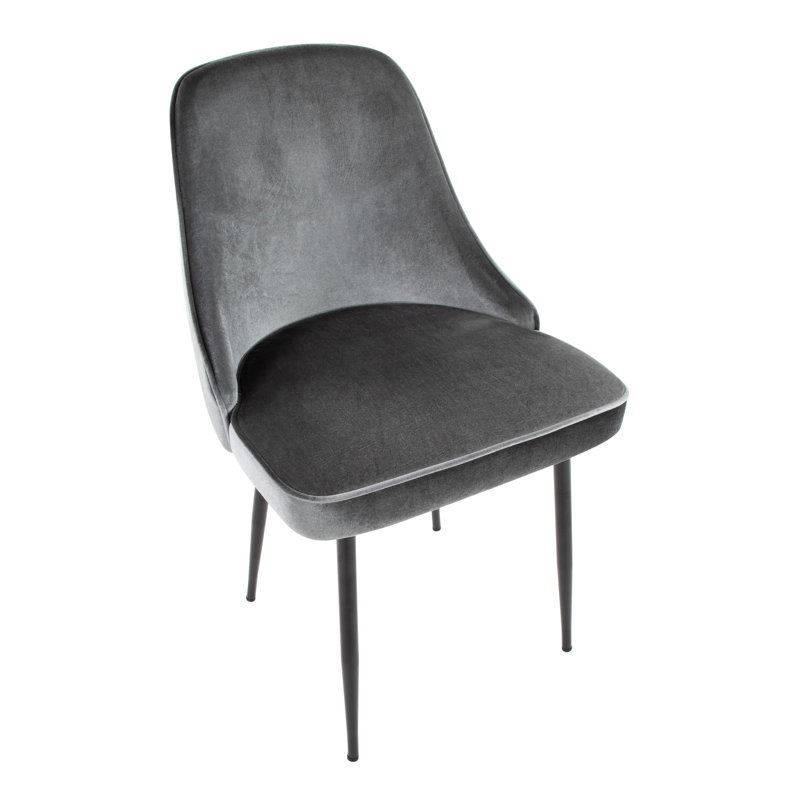 Stanca 20'' H Velvet Upholstered Side Chair, Blue, Black