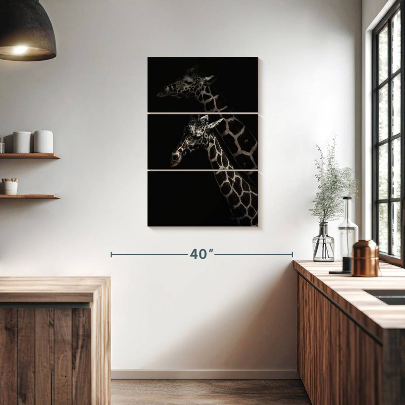 Brampt Two Masai Giraffes, 38" H x 24" W