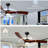 60-inch 3-leaf solid wood ceiling fan light