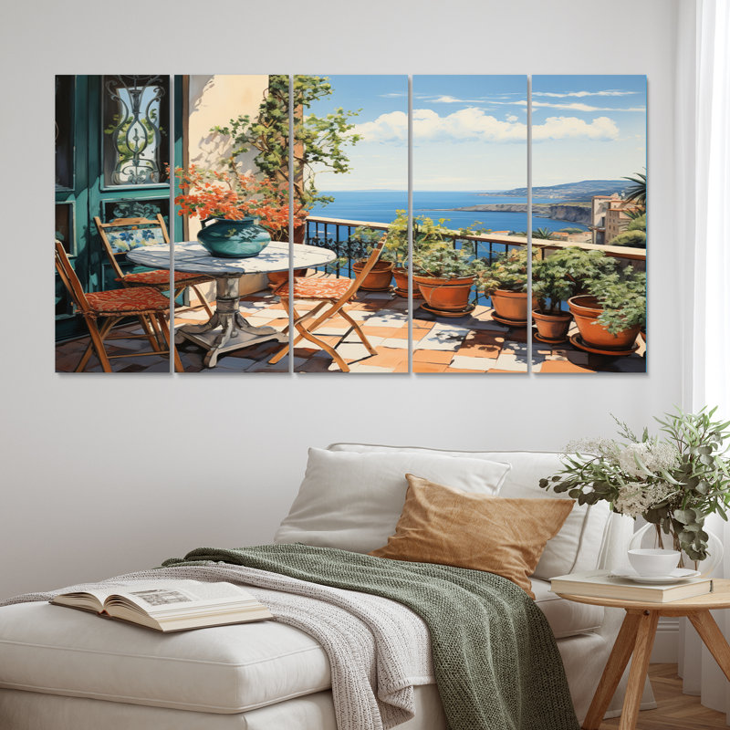 La Dolce Italian Coast I - Ensemble de décorations murales en métal sur le thème de l'Italie