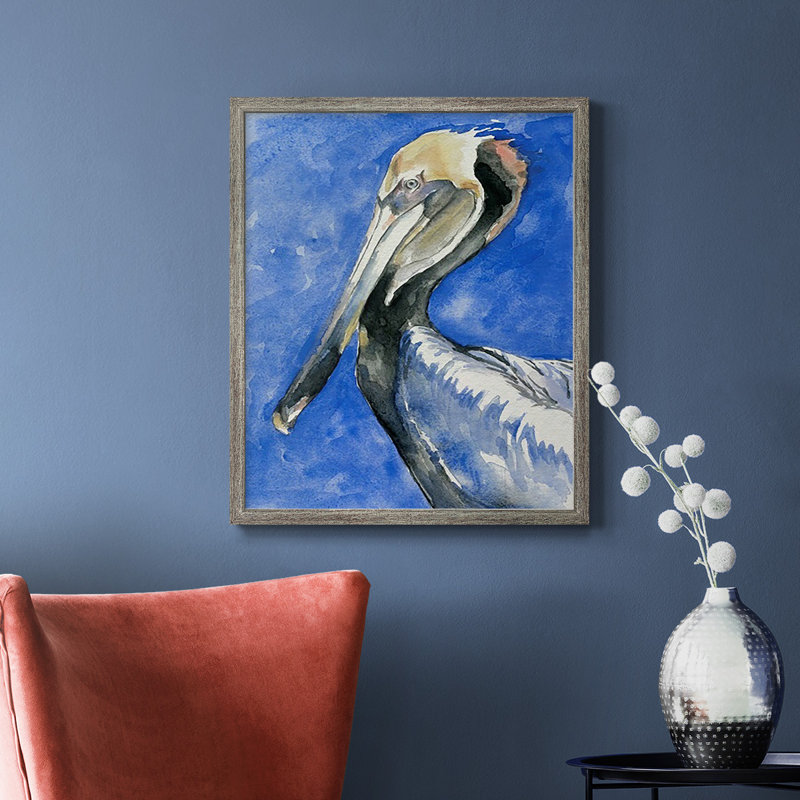 Pelican Pool II, toile encadrée de qualité supérieure - prête à être accrochée, Or, H 20 po x l 16 po