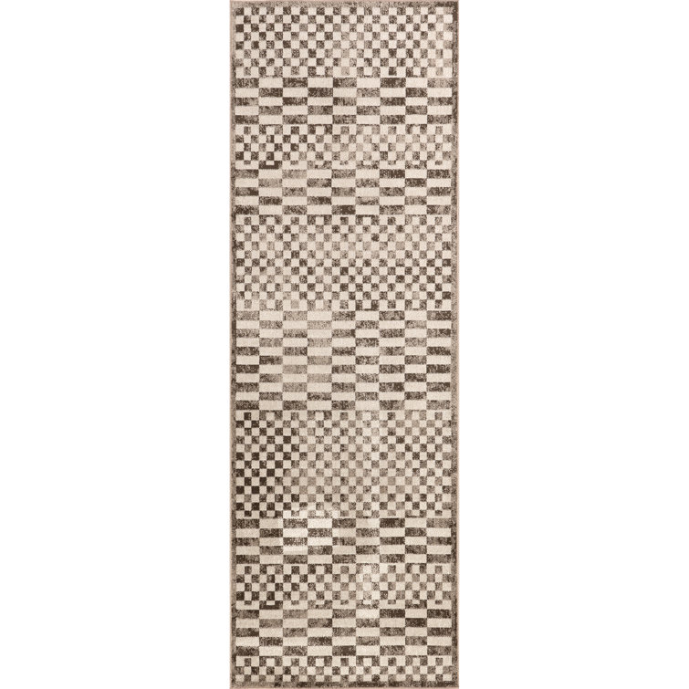 Nikita SpinClean Faded Geometric Machine Washable Area Rug