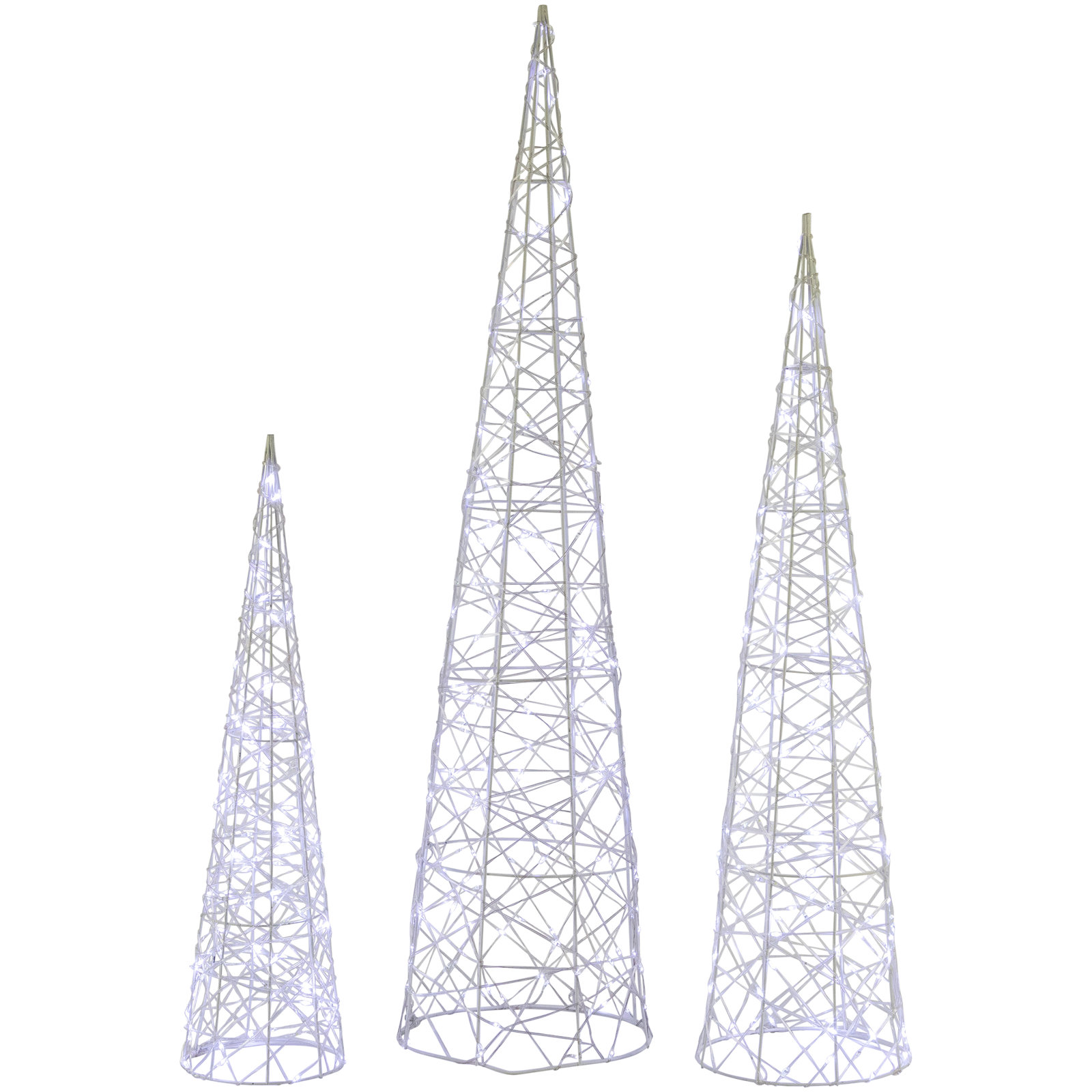 3-Piece Twinkling Cone Tree Set