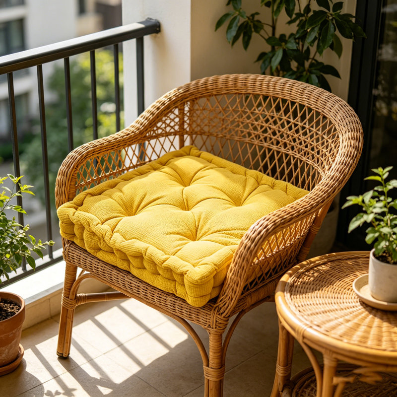 Square Microfiber  Floor Pillow /Cushion., Yellow
