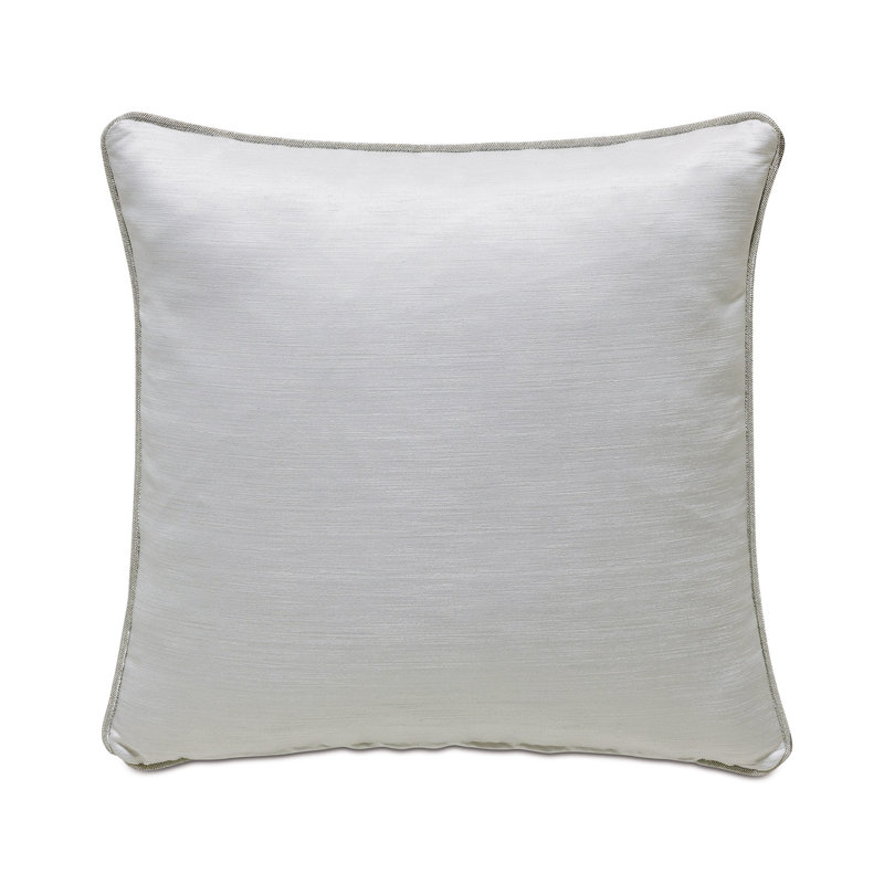 Vionnet Square Pillow Cover & Insert, Faux Down, 24"H x 24"W, Gray/Geometric