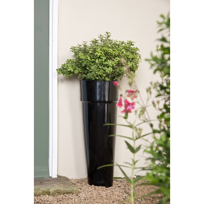 Crenwick  Indoor/Outdoor Fibreglass Floor Vase, 100cm H x 35cm W x 35cm D, Black