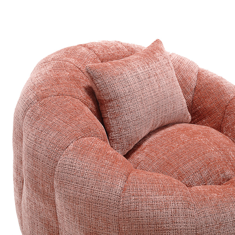 United We Win Modern Bean Bag Chairs, Pink Chenille
