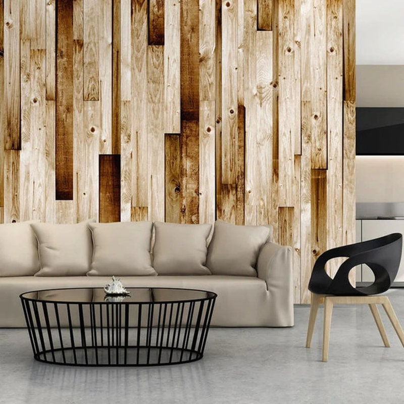 Panneau mural en bois Danniele, L 110 po x l 157 po, Brun