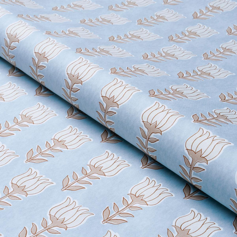 Tissu tulipe Mia, Ciel / sable