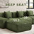 Boneless L-Shape 107" Modern Compression Corduroy Convertible Sleeper Sectional Sofa with Ottoman-1059742635