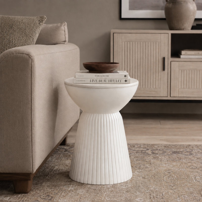 Table de bout Cheridwen, Blanc