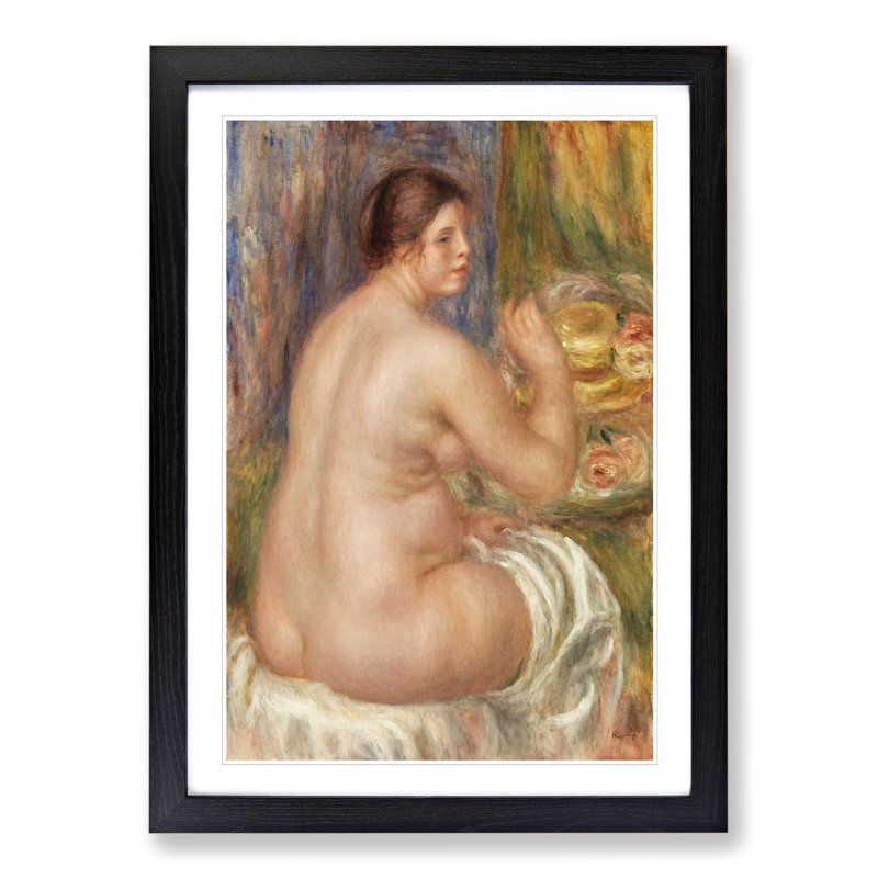 Nude Vol.2 by Pierre-Auguste Renoir - Picture Frame Painting, 90cm H x 65cm W x 2cm D, Black Framed