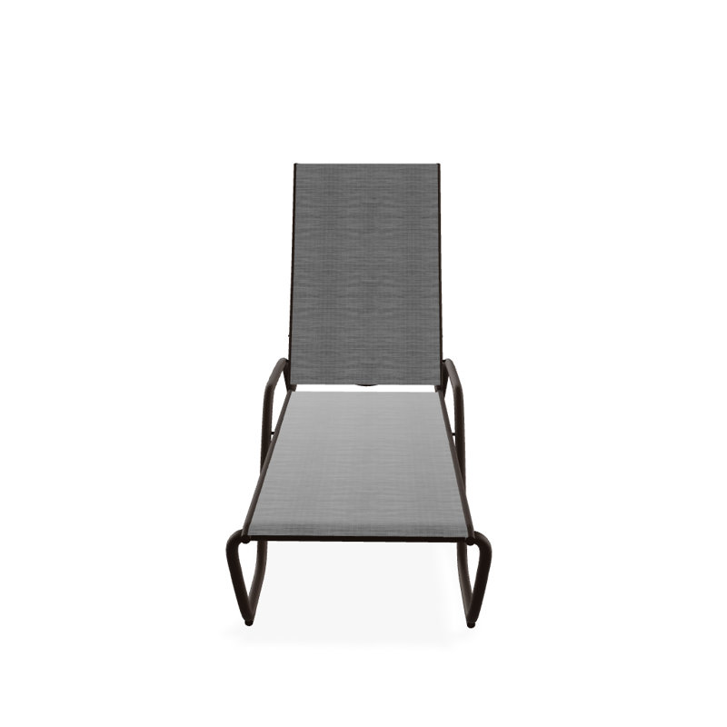 Outdoor Rust-Resistant Metal Chaise Lounge, Textured Kona, Collect Charcoal
