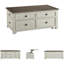 Table basse à plateau relevable avec rangement - Rustic Farmhouse, brun / blanc