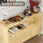 Armoire de cuisine avec tiroirs et portes, buffet moderne à cannelures avec tablettes réglables pour le salon