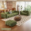 Coussin modulaire en polyester vert-1829334606