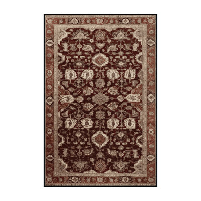 Machine Washable Persian Brown Area Rug