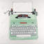 Mint Typewriter Framed Canvas | Stylish Office Decor Art