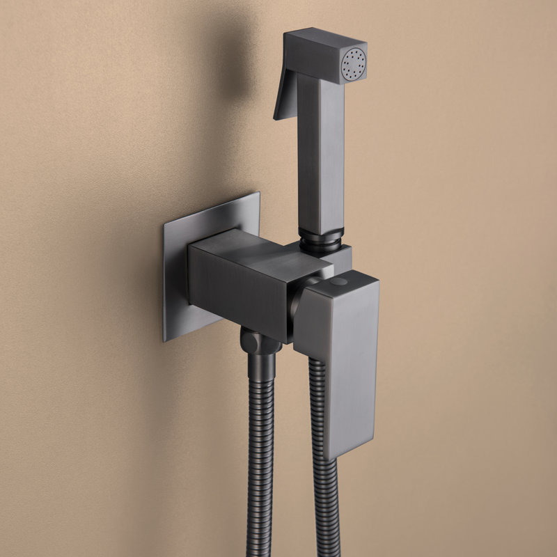 Ensemble de robinet mural pour robinet d'eau chaude et froide, Gris bronze