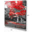 Floral «Red Fall Tree in Central Park», reproduction de photo sur toile tendue-29507422