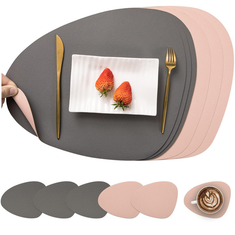 Polyurethane Placemat, Grey Pink