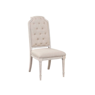 Chaise d'appoint (lot de 2), tissu et finition champagne antique