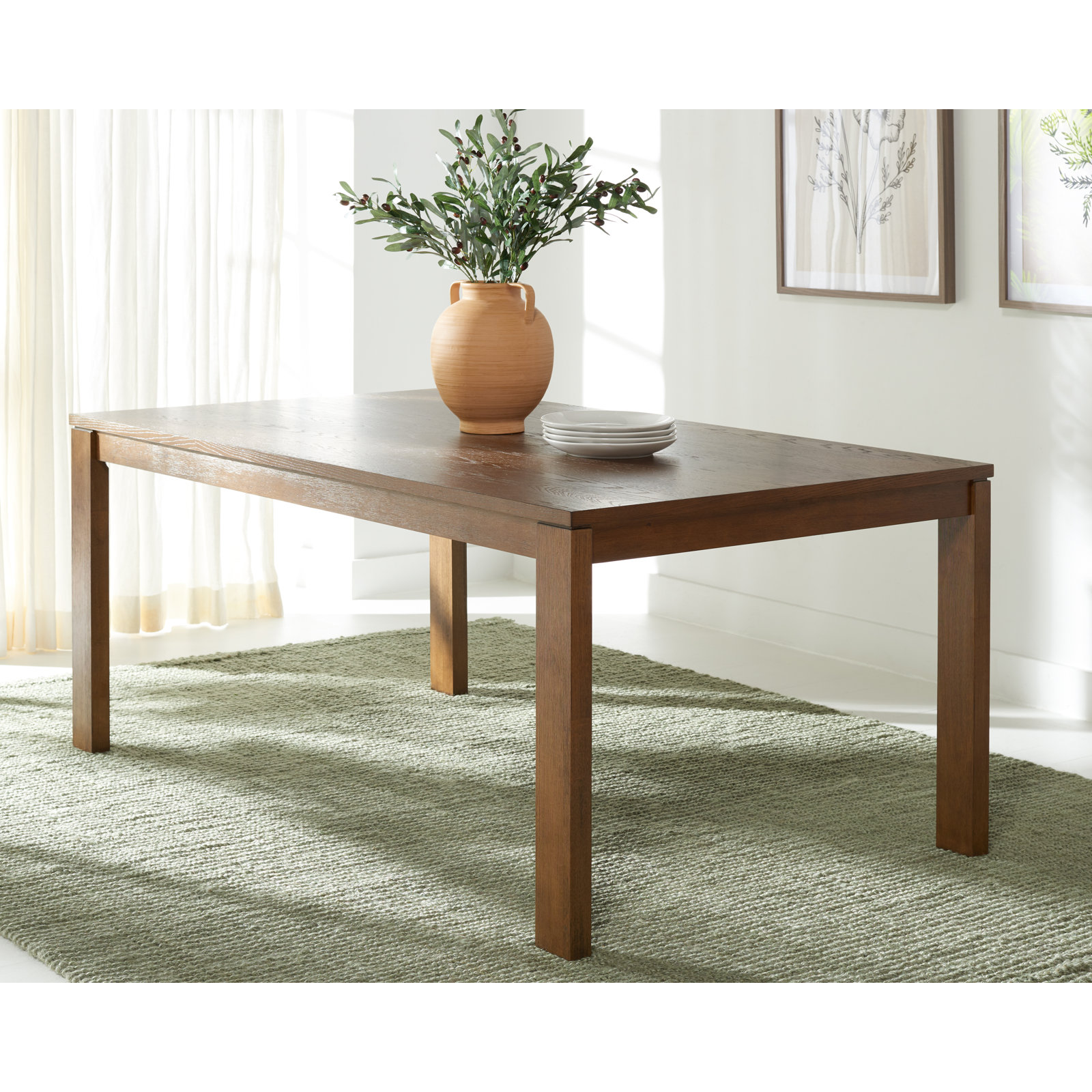 Trudie 70" Dining Table, Medium Oak, 30"H x 70"L x 40"W