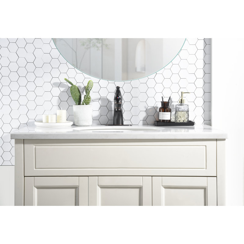 Robinet de lavabo de salle de bain monocommande à arche basse avec drain Nita Vantage - Bronze huilé