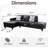 2-piece Black Faux Leather L-shaped Sectional Sofa-94797094