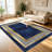 1PC luxury gold greek key geometric diamond navy blue area rugs, Soft and Comfortable, easy-to-maintain, machine washable Indoor floor mat, suitable for living room, bedroom, dining room, entryway, hallway, patio, porch, Home Decor, Outdoor Decor.-969121493