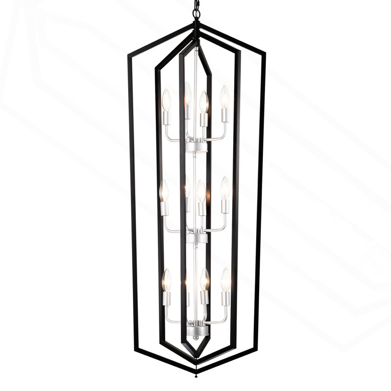 Lustre de cuisine à 12 lumières Farmhouse, 12 lumières , H 45,27 po x l 18,11 po x P 18,11 po