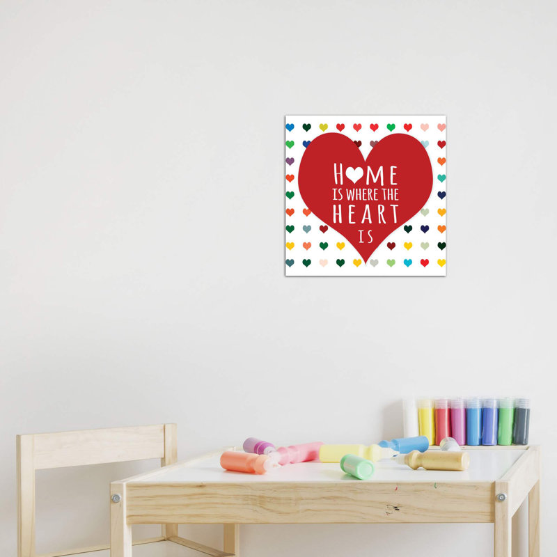 «Home Is Where» par Shelley Lake - impression d'art graphique, H 12 po x l 12 po x P 0,75 po, Toile tendue, Pas de tapis