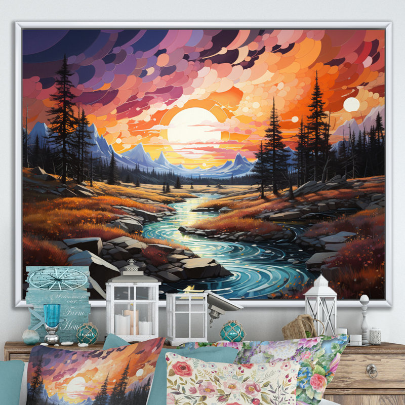 Aurora Borealis Aurora Symphony I, reproduction d'art sur toile, H 24 po x l 32 po x P 1 po, Cadre flottant blanc