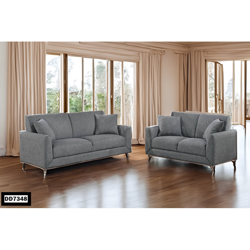 Causeuse à accoudoirs arrondis 75 po Eirin, Gris foncé