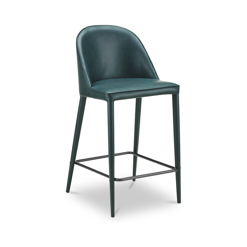 Burton Counter Stool Grey Vegan Leather, Blue