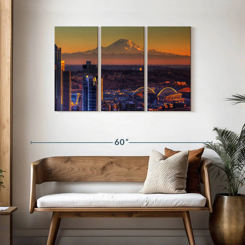 Sirci Seattle, coucher de soleil brillant, H 28 po x l 45 po