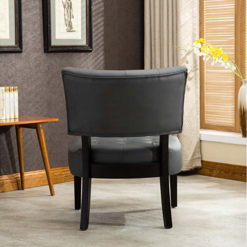 Fauteuil d'appoint capitonné en cuir avec sièges surdimensionnés