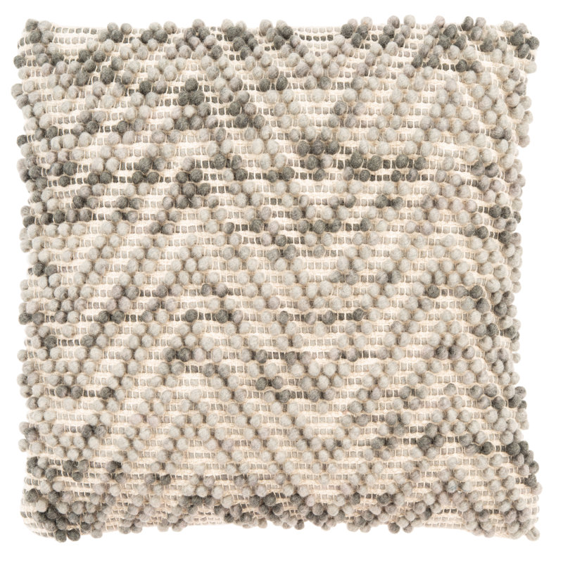 Eydie Pom-poms Cotton Reversible Throw Pillow