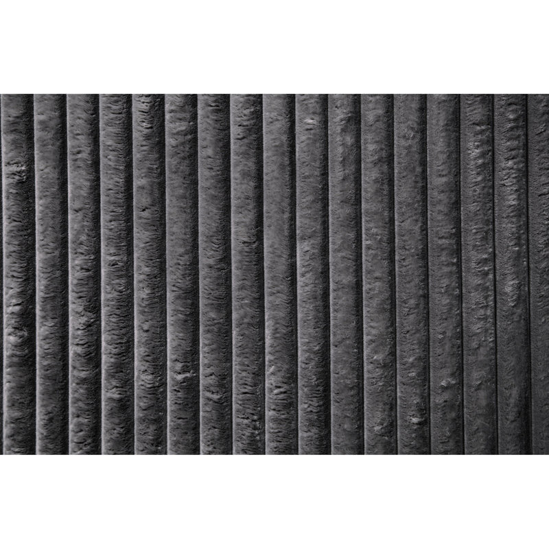 Chaise longue en velours côtelé gris foncé - 2 coussins en mousse D28 / d33