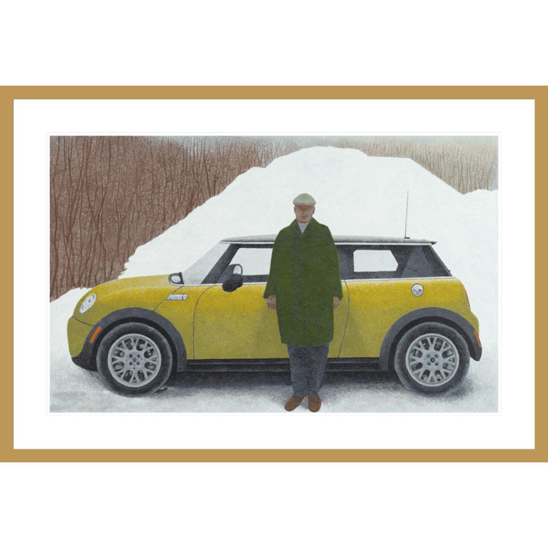 «Artist and Car» par Alex Colville - Reproduction giclée encadrée, H 28,5 po x l 41,5 po
