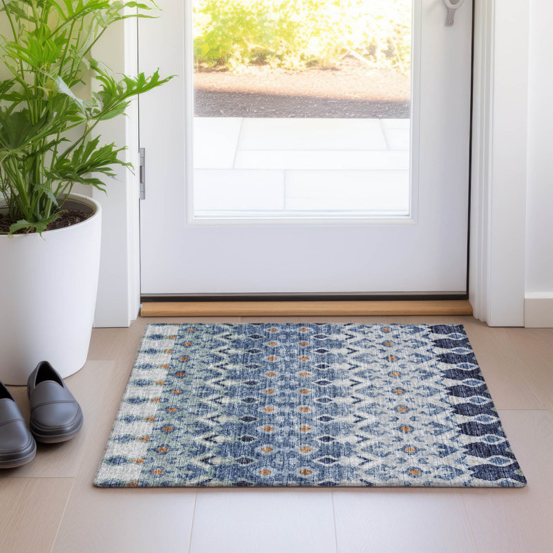 Premium Machine Washable Driessen AMF72 Seaglass Rug, Rectangle 1'8" x 2'6"