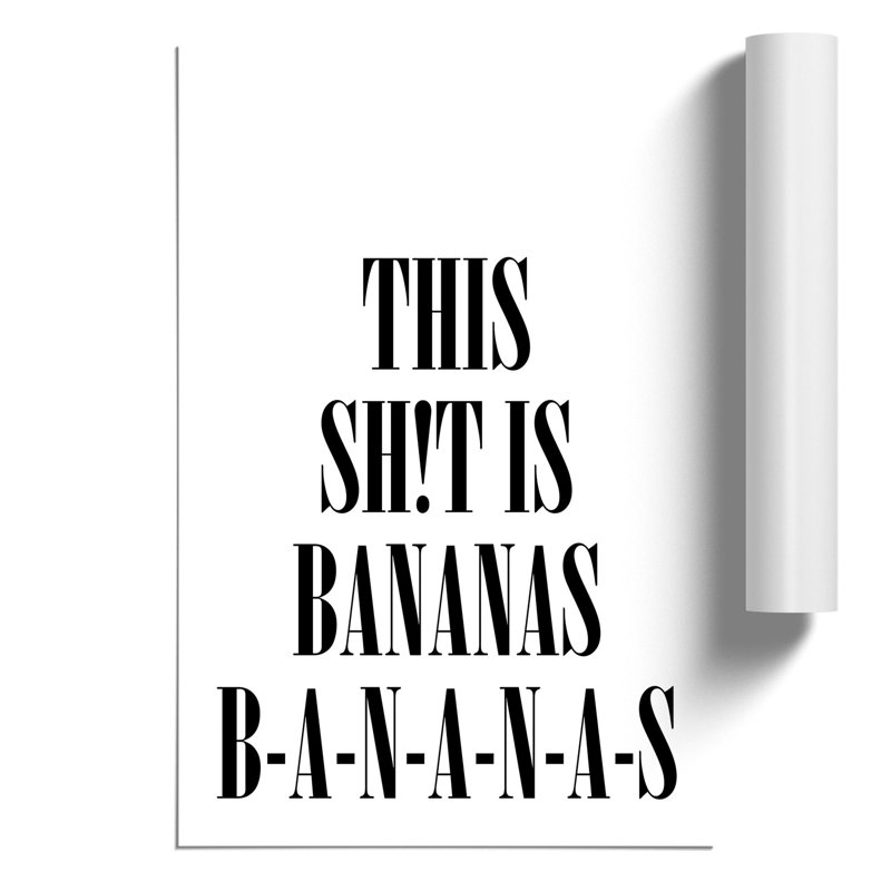 Bananas - Frameless Print, 30cm H x 21cm W x 0.1cm D