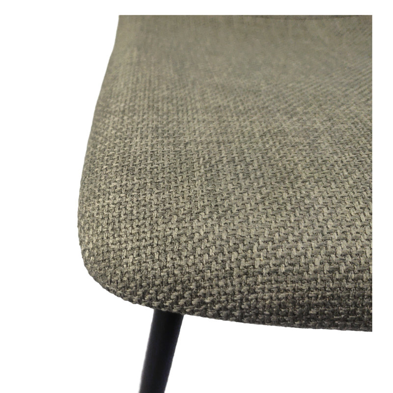 De 4 chaises de salle à manger modernes, recouvertes de lin avec un rembourrage de siège confortable et des pieds en métal pour la pièce (chaises grises, structure robuste à coussins décoratifs)