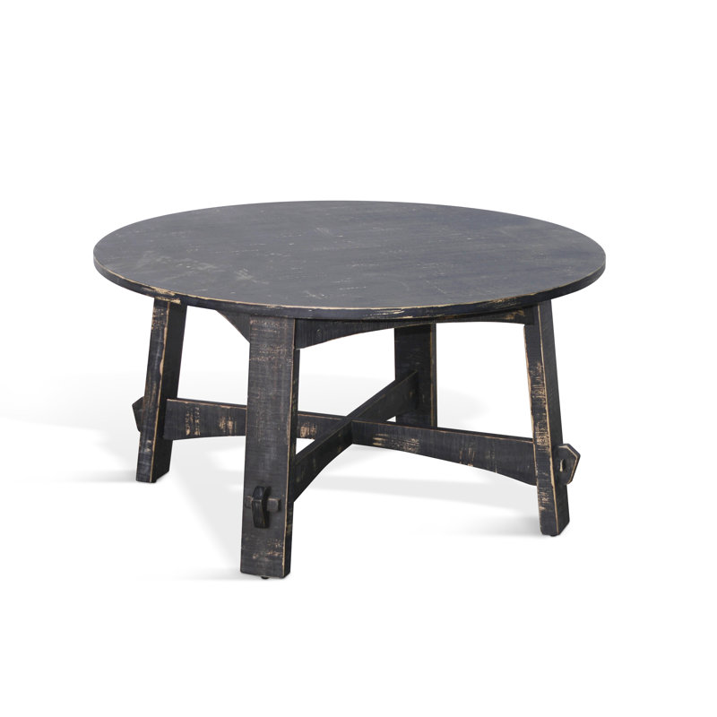 Solid Wood Single Coffee Table, Black Sand