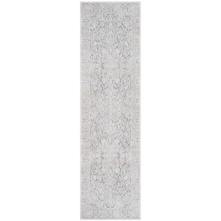 Calidia Floral Light Gray/Cream Area Rug