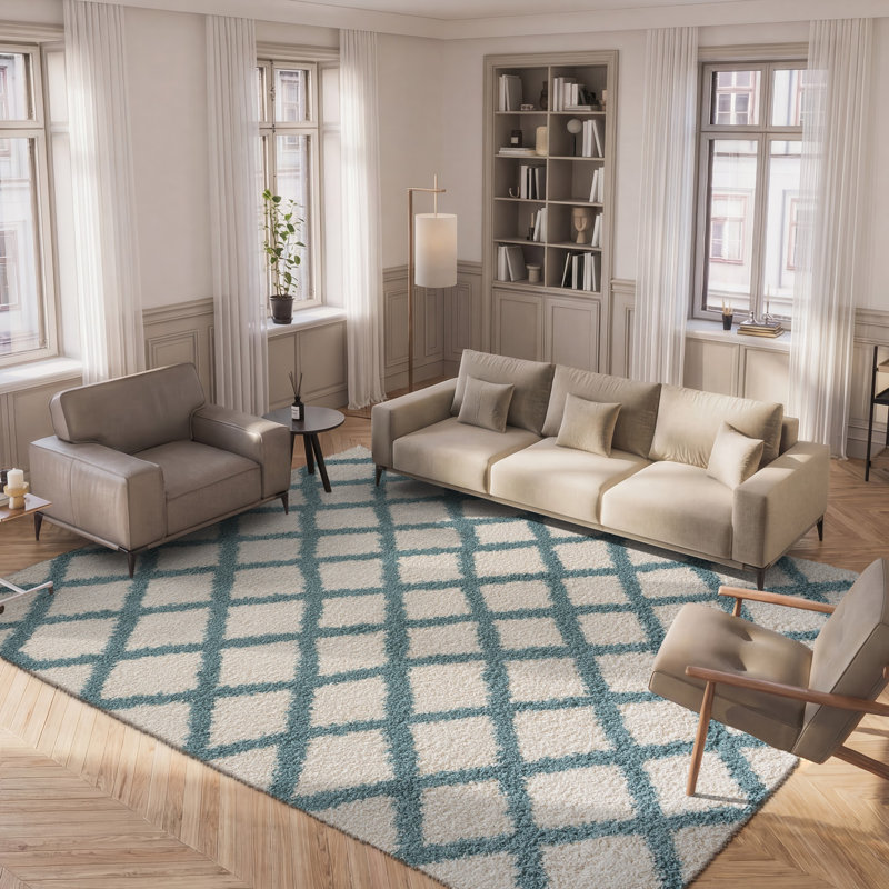 Skyleen Shag Performance Geometric Rug, Rectangle 8' x 10'