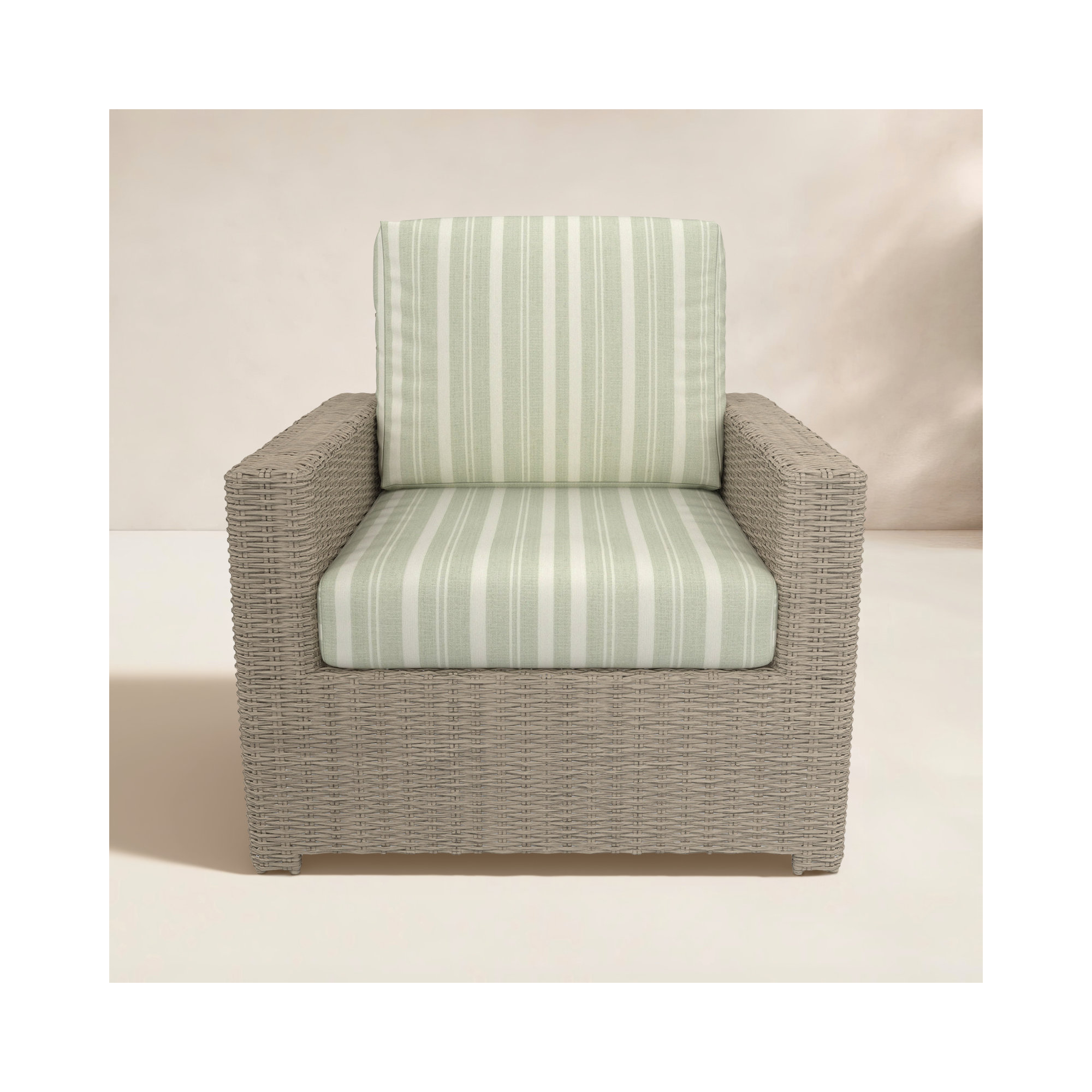 Outdoor Chair With Sunbrella Cushions, Tranquil Sage
