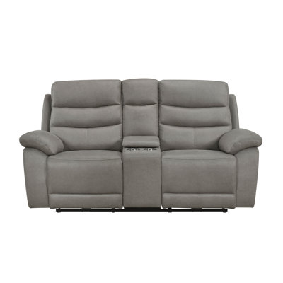 Causeuse inclinable électrique avec console Power, gris